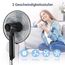 Midea FS40-15FR Standventilator Leise mit Fernbedienung,3 Geschwindigkeitsstufen,LED Anzeige, 7,5H Timer,höhenverstellbar, 80°Oszil-lationsfunktion, 55W Kraftvoller,Ventilator,Luftzirkulation, Schwarz