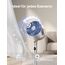 DREO Smart Standventilator mit RGB Light, 120° +120° Oszillierender Ventilator mit Fernbedienung, 20dB Leiser Bodenventilator für Schlafzimmer, 8H Timer, Silber