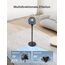 PELONIS Standventilator mit Fernbedienung Touch Display 3D Zirkulation 36.5dB Leise 10m Luftstrom Höhenverstellbar 60/111cm 4 Stufen mit Timer, Abnehmbarer Schutzgitter Rotationslüfter