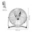 TROTEC Bodenventilator TVM 12 – 37 Watt, Neigungswinkel 100°, 3 Stufen, Ø 30 cm, kippfester Stand, leise, Silber