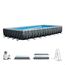 Intex 26374NP – Aufstellpool Ultra XTR Frame Rechteckig, Filterpumpe 10500 L/h, Leiter, Bodenplane und Abdeckplane, 54368 L, Stahl und PVC, Grau, 975x488x132 cm