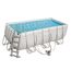 BESTWAY Power Steel Rectangular Pool Set 412x201x122 cm, Stahlrahmenpool-Set mit Filterpumpe und Zubehör