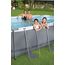 Bestway Power Steel Frame Pool Set, oval, grau, 424 x 250 x 100 cm