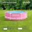 Intex 28290EH 2,4 m x 76,2 cm, einfach zu montieren, großer, runder Metallrahmen, oberirdischer Swimmingpool mit zwei Saugauslässen, Rosa