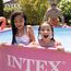 Intex 28290EH 2,4 m x 76,2 cm, einfach zu montieren, großer, runder Metallrahmen, oberirdischer Swimmingpool mit zwei Saugauslässen, Rosa