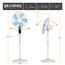 Brandson - Standventilator DC Silent mit Fernbedienung + LED Display - 24 Geschwindigkeiten - Oszillation 80° - Ventilator sehr leise - Höhe verstellbar - Kopf neigbar - Weiss - energiesparend