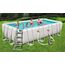 BESTWAY Power Steel Rectangular Pool Set 549x274x122 cm, Stahlrahmenpool-Set mit Filterpumpe und Zubehör