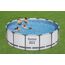 Bestway Steel Pro MAX Frame Pool Komplett-Set mit Filterpumpe Ø 427 x 122 cm, lichtgrau, rund