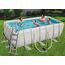 BESTWAY Power Steel Rectangular Pool Set 412x201x122 cm, Stahlrahmenpool-Set mit Filterpumpe und Zubehör