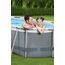 Bestway 56617-GS19 Power 300x200x84 cm, Ovaler Stahlrahmenpool-Set mit Filterpumpe, grau