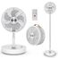Primevolve Standventilator mit Fernbedienung, 7200 mAh Akku USB Tischventilator, Tragbarer Ventilator leise 10", Faltbarer Standventilator für Camping, Büro, Schlafzimmer, P2000 Weiß