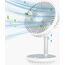 memumi Standventilator USB Ventilator,Höhenverstellbarer Tischventilator mit Nachtlicht,4 Geschwindigkeitsstufen |Über USB aufladbar, Tischventilator für Haus & Büro - weiß