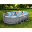 Bestway Power Steel Frame Pool Set, oval, grau, 488 x 305 x 107 cm, 56448-05