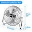 DAWOO Windmaschine Bodenventilator 95W Standventilator Leistungsstarker mit 3-Leistungsstufen 45cm High Velocity Standventilator Retro für Werkstatt, Verstellbare Neigungswinkel (45CM, Chrome)