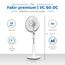 Fakir prestige VC 60 DC – Standventilator mit Fernbedienung & 24 Leistungsstufen I Ventilator mit 90 °Oszillation & Timer I Höhenverstellbar von 110-140 cm I Weiß I 28 Watt, 6959009