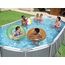 Bestway Power Steel Frame Pool Set, oval, grau, 488 x 305 x 107 cm, 56448-05