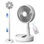 UNITEDTIME Tragbarer Ventilator Faltbares Wiederaufladbares [Fernbedienung] Foldaway Stehendes Pedestal Oszillierende Timer für Camping Reisen, Schlafzimmer, Klappbar (Weiß)