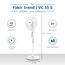 Fakir trend VC 35 S – Höhenverstellbarer leiser Standventilator mit stabilem Sockel & 3 Leistungsstufen I Ventilator mit 90° Oszillation & Timer I Höhenverstellbar von 110-150 cm I Weiß | 60 Watt