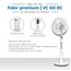 Fakir prestige VC 60 DC – Standventilator mit Fernbedienung & 24 Leistungsstufen I Ventilator mit 90 °Oszillation & Timer I Höhenverstellbar von 110-140 cm I Weiß I 28 Watt, 6959009