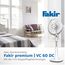 Fakir prestige VC 60 DC – Standventilator mit Fernbedienung & 24 Leistungsstufen I Ventilator mit 90 °Oszillation & Timer I Höhenverstellbar von 110-140 cm I Weiß I 28 Watt, 6959009