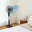 Amazon Basics Standventilator 40 cm mit Fernbedienung, für Schlafzimmer, Wohnzimmer, Büro, 3 Geschwindigkeiten, 3 Modi, Timer, Doppelschicht-Rotorblätter, Höhenverstellbar,Neigbarer Kopf, 60W, Schwarz