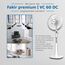 Fakir prestige VC 60 DC – Standventilator mit Fernbedienung & 24 Leistungsstufen I Ventilator mit 90 °Oszillation & Timer I Höhenverstellbar von 110-140 cm I Weiß I 28 Watt, 6959009