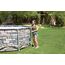 Bestway Comfort Jet 610x366x122 cm, Stabiler Frame Pool oval im Komplett Set mit Massagefunktion, inklusive Filterpumpe, Leiter und LED-Licht