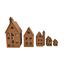 LB H&F 5er Set Häuser Gartendeko Lichthäuser AUFSTELLER Haus Dekoration Dekofigur Herbst Winter Metall Rost (Lichthaus)