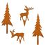 LB H&F 4er Set ROSTSTECKER Elch/Bäume Adventsdeko Weihnachtsdeko Gartendeko Edelrost Tannenbaum Dekoration Hirsch Dekofigur Adventskranz Herbst Winter Metall Rost