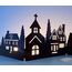 LB H&F Häuser Weihnachten Häuserreihe Silhouette AUFSTELLER Deko Dekoration Dekofigur Herbst Winter Metall Rostbraun Haus Advent 60cm (Häuserreihe)