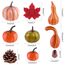 FEPITO 56 Stück Herbst Thanksgiving-Dekorationen, Mini Artificial Kürbisse und Tannenzapfen, Blätter und Eicheln für Party- und Dekorationsausstattung, Halloween und Thanksgiving