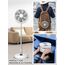UNITEDTIME Tragbarer Ventilator Faltbares Wiederaufladbares [Fernbedienung] Foldaway Stehendes Pedestal Oszillierende Timer für Camping Reisen, Schlafzimmer, Klappbar (Weiß)