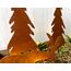 LB H&F 4er Set ROSTSTECKER Elch/Bäume Adventsdeko Weihnachtsdeko Gartendeko Edelrost Tannenbaum Dekoration Hirsch Dekofigur Adventskranz Herbst Winter Metall Rost