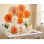 SUNBEAUTY 7er Papier Fächer Dekoration Rot Orange Papierfächer Rosetten Deko Peach Girlande Deko-Serie für Hochzeit Geburtstag Thanksgiving Gartenparty Tischdeko Klassenzimmer