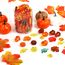 Kesote Herbst Deko Streudeko Kürbis Tischdeko Schmuck Thanksgiving Miniatur Klein Figur Ahornblatt Acryl Mini Zubehör Erntedankfest zum Basteln Halloween (90 PCS)