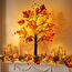 ACAREY Herbstdeko Ahornblatt Baum Lichter, 61cm Herbst Dekoration Lichterbaum Für Innen mit Timer, Herbst Deko Lichterbaum Herbstblätter Kürbis Deko Für Tisch Halloween Herbstdeko Zum Aufhängen