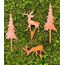 LB H&F 4er Set ROSTSTECKER Elch/Bäume Adventsdeko Weihnachtsdeko Gartendeko Edelrost Tannenbaum Dekoration Hirsch Dekofigur Adventskranz Herbst Winter Metall Rost