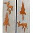 LB H&F 4er Set ROSTSTECKER Elch/Bäume Adventsdeko Weihnachtsdeko Gartendeko Edelrost Tannenbaum Dekoration Hirsch Dekofigur Adventskranz Herbst Winter Metall Rost