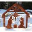 LB H&F Lilienburg Rostkrippe Gartenstecker Krippe Gartenstecker Weihnachtskrippe Winterdeko Weihnachtsdeko edelrost deko Weihnachten Dekoration Weihnachtsdeko Metall (Krippe)