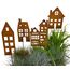 LB H&F Lilienburg 4er Set Häuser Gartenstecker rost Deko Gartendeko Rosthaus edelrost deko Frühling Sommer Dekoration Haus Metall 60 cm