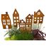 LB H&F Lilienburg 4er Set Häuser Gartenstecker rost Deko Gartendeko Rosthaus edelrost deko Frühling Sommer Dekoration Haus Metall 60 cm