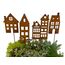LB H&F Lilienburg 4er Set Häuser Gartenstecker rost Deko Gartendeko Rosthaus edelrost deko Frühling Sommer Dekoration Haus Metall 60 cm