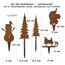 LB H&F Lilienburg 5er Set Gartenstecker Schneemann Schlitten Roststecker Tannenbaum Santa rost Winterdeko Weihnachtsdeko edelrost deko Weihnachten Dekoration Metall klein