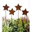 LB H&F Lilienburg 4er Set Gartenstecker rost Sterne Winterdeko Roststern Weihnachtsdeko edelrost deko Weihnachten Dekoration Weihnachtsdeko Stern Metall (4ER Set Sterne)
