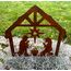 LB H&F Lilienburg Rostkrippe Gartenstecker Krippe Gartenstecker Weihnachtskrippe Winterdeko Weihnachtsdeko edelrost deko Weihnachten Dekoration Weihnachtsdeko Metall (Krippe)
