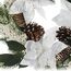 COM-FOUR® Türkranz Weihnachten - Adventskranz mit großen Blüten und Glitzer - Dekokranz Herbst - Weihnachtsdeko - Tischkranz - Weihnachtskranz