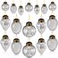 Deekin Mini-Baumschmuck-Set aus Glas, Herbst-Ornamente, Sortiert, Mini-Glaskugel-Dekorationen für kleine Weihnachtsbaumdekorationen mit Schlaufe, 3 Stile (Silber), 24 Stück