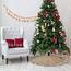 120cm Weihnachtsbaum Decke Jute, Tannenbaum Decke mit Rüschen, Rustikal Sackleinen Weihnachtsbaum Rock, Christbaumdecke für Winter Herbst Party Thanksgiving Neujahr Holiday Weihnachtsdekoration