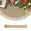 120cm Weihnachtsbaum Decke Jute, Tannenbaum Decke mit Rüschen, Rustikal Sackleinen Weihnachtsbaum Rock, Christbaumdecke für Winter Herbst Party Thanksgiving Neujahr Holiday Weihnachtsdekoration