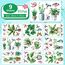 Moxled 9 Blatt Fensterbilder Frühling Topfpflanze Selbstklebend - Fensterdeko Frühling Fenstersticker Hängend Pflanzen Schmetterlinge Vögel Fensteraufkleber Wiederverwendbare für Kinderzimmer Deko